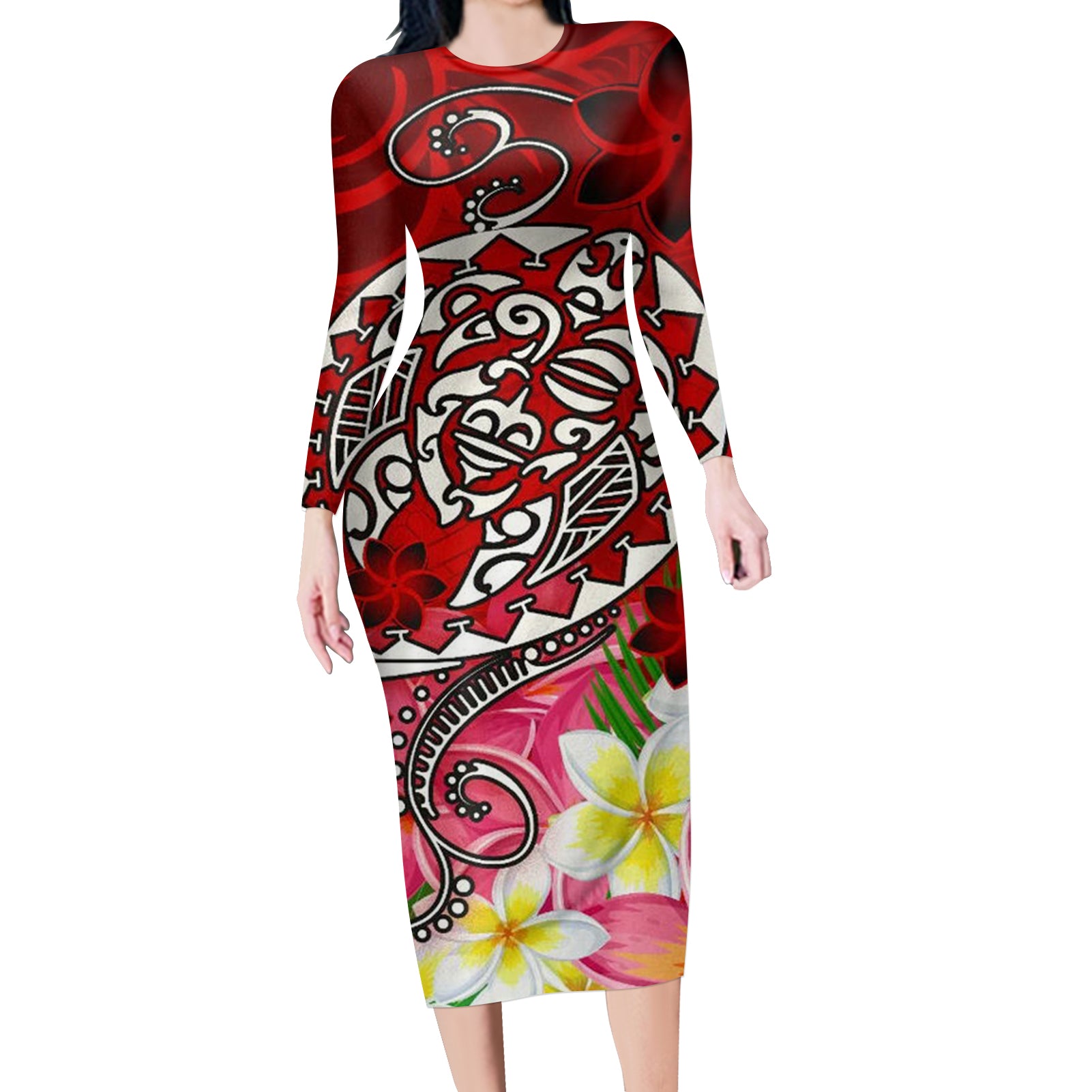 Custom Floral Long-sleeved Dress Custom Floral Long-sleeved Dress